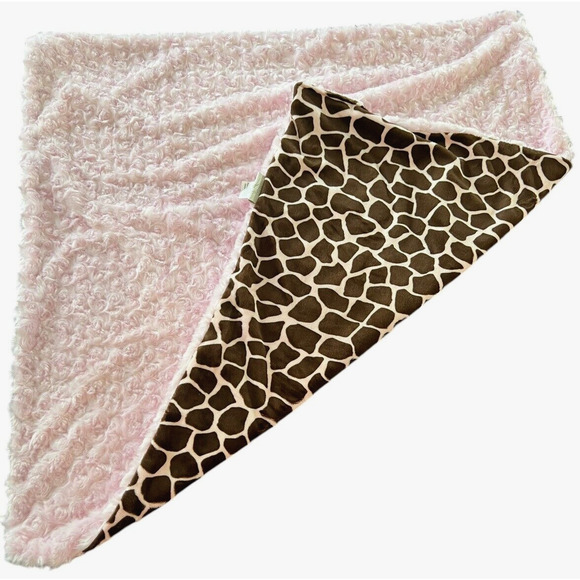 Tourance Baby Blanket Rosebud Pink & Brown 29.5 x 29.5 Brand NEW - Picture 1 of 6